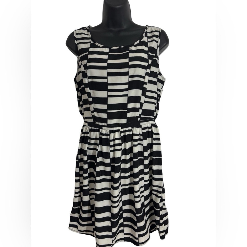 Chic Black and White Striped Kids Dress